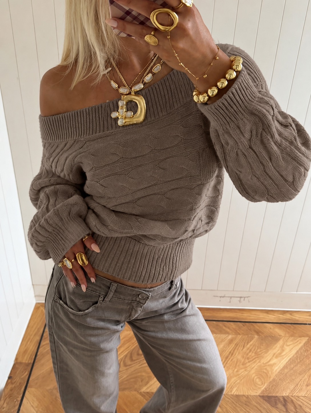 Lieve knit taupe