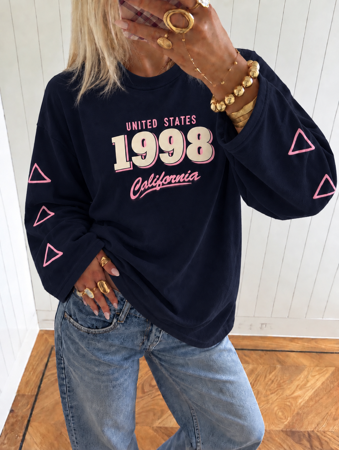 California 1998 Longsleeve navy pink