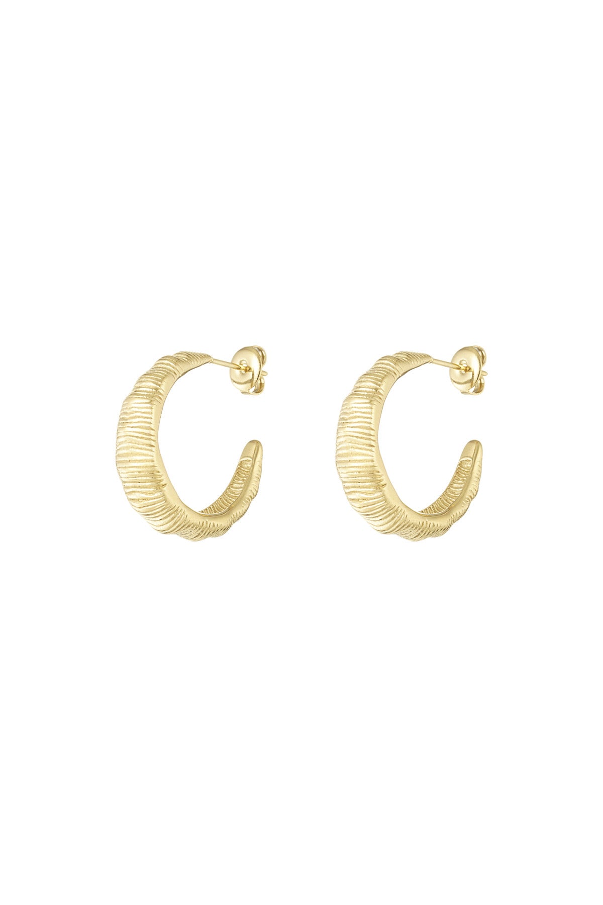 Textured hoops oorbellen goud