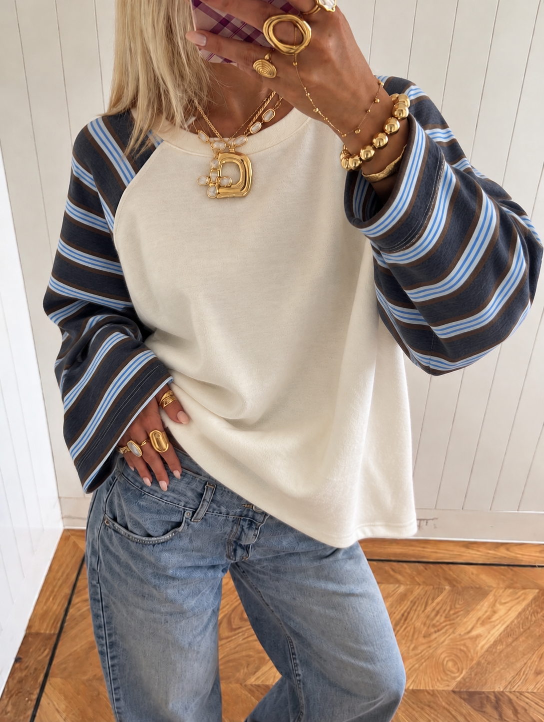 Maddie Striped Longsleeve - Navy/Blue