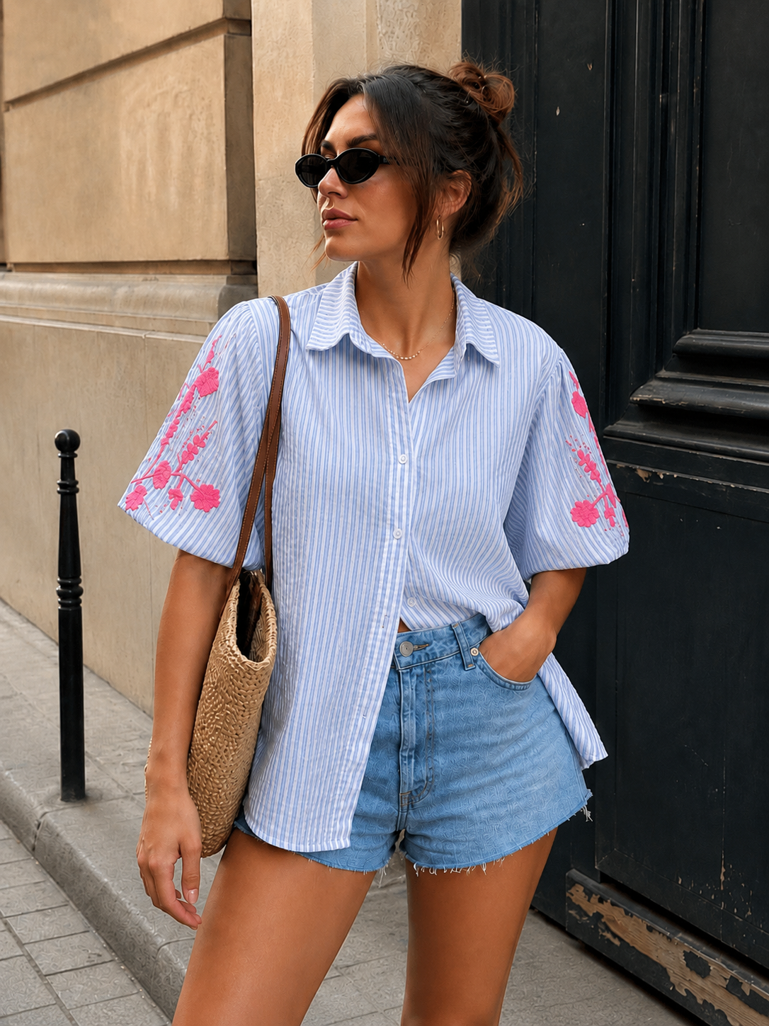 Hawaï blouse flower blue