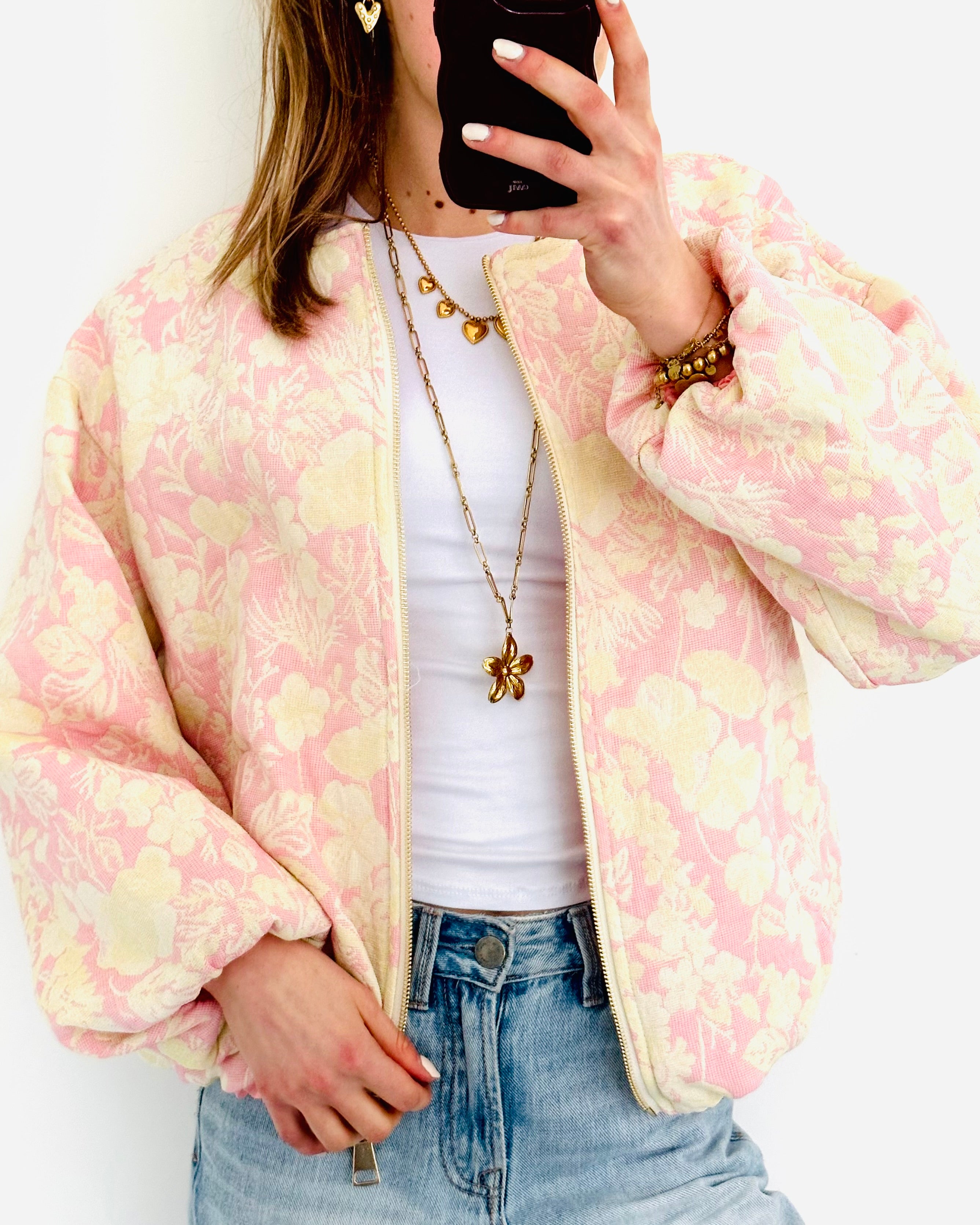 Bloom jacket blush pink