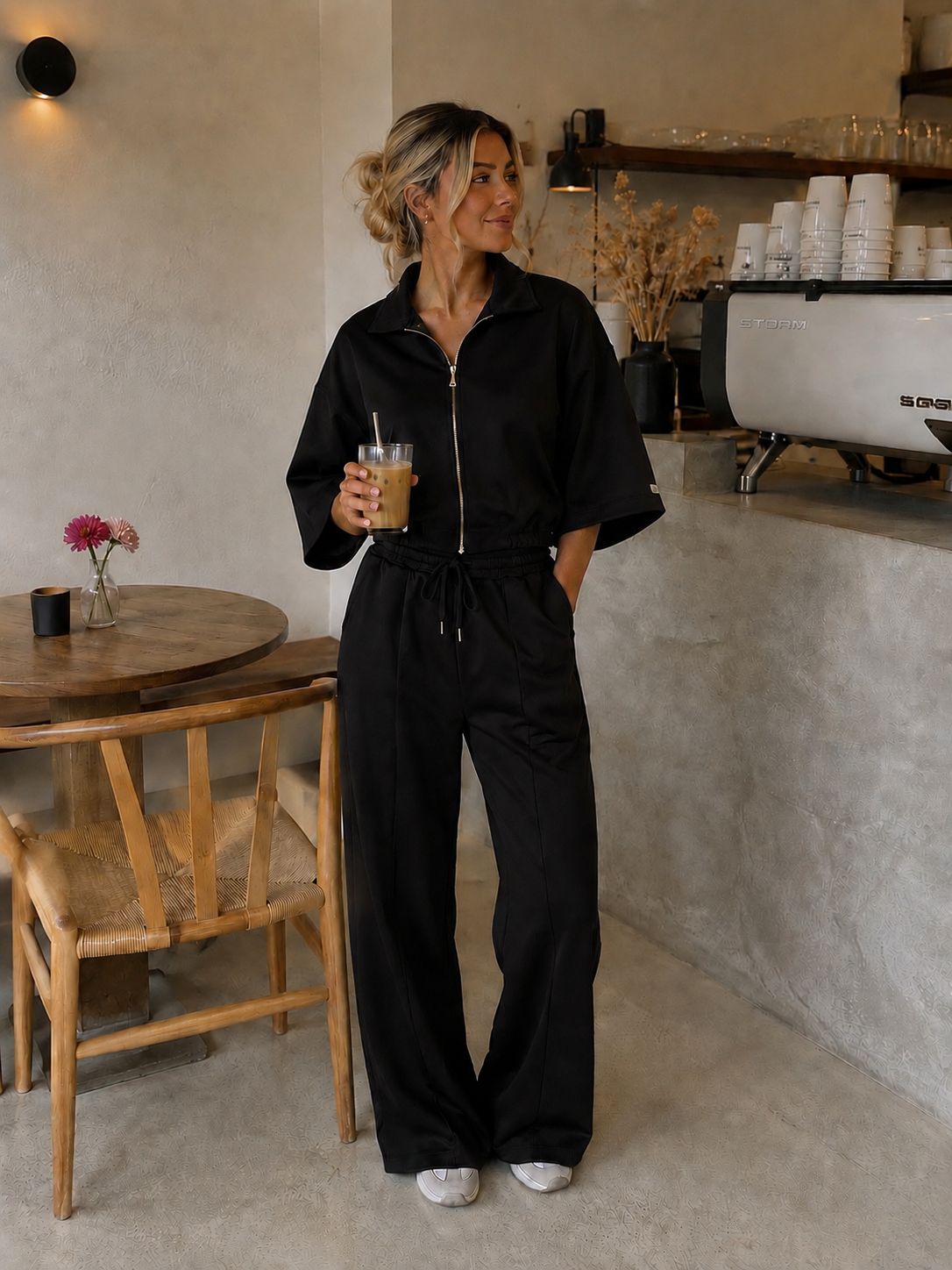 Comfy lounge set zwart