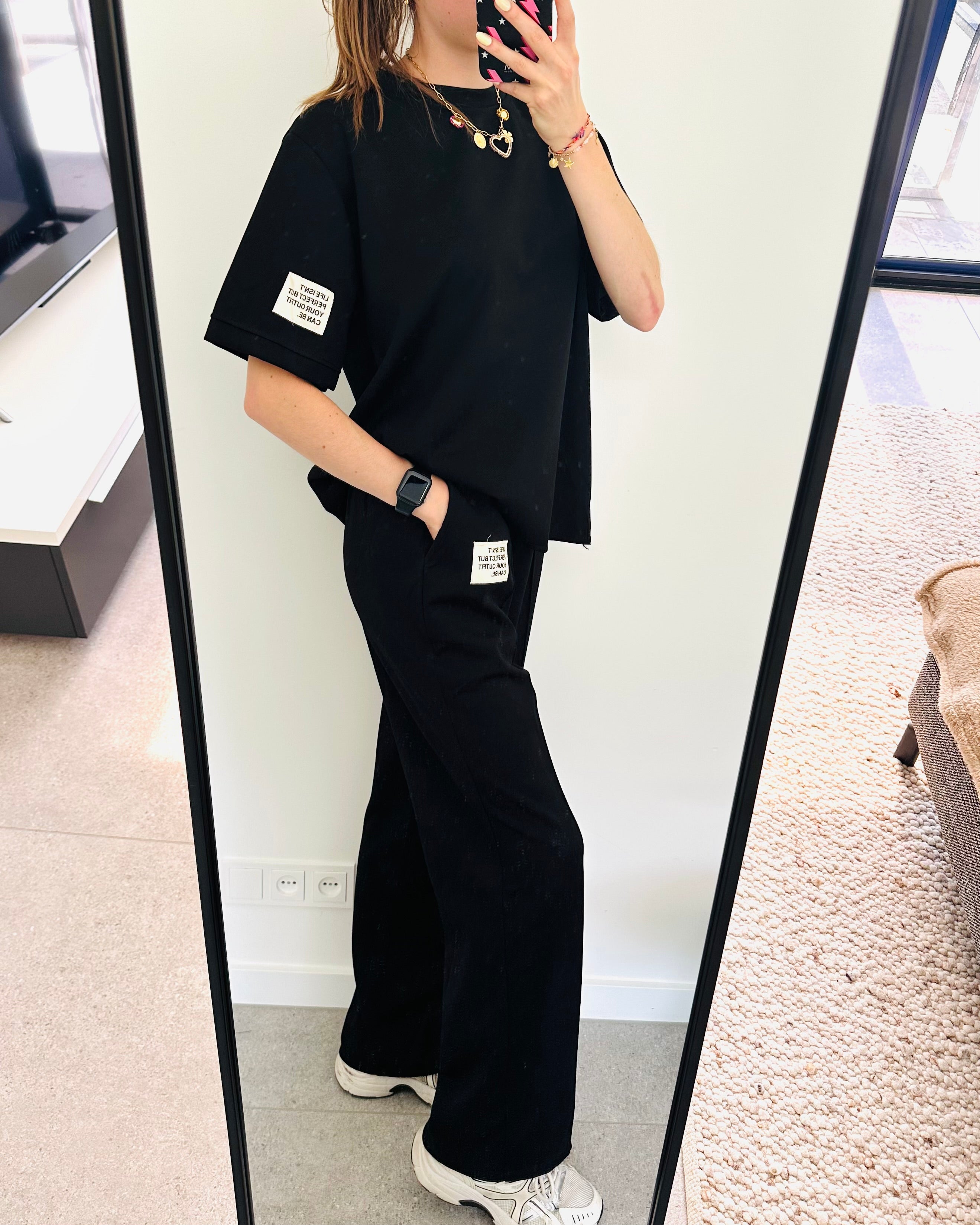 Oversized amy set lange broek zwart