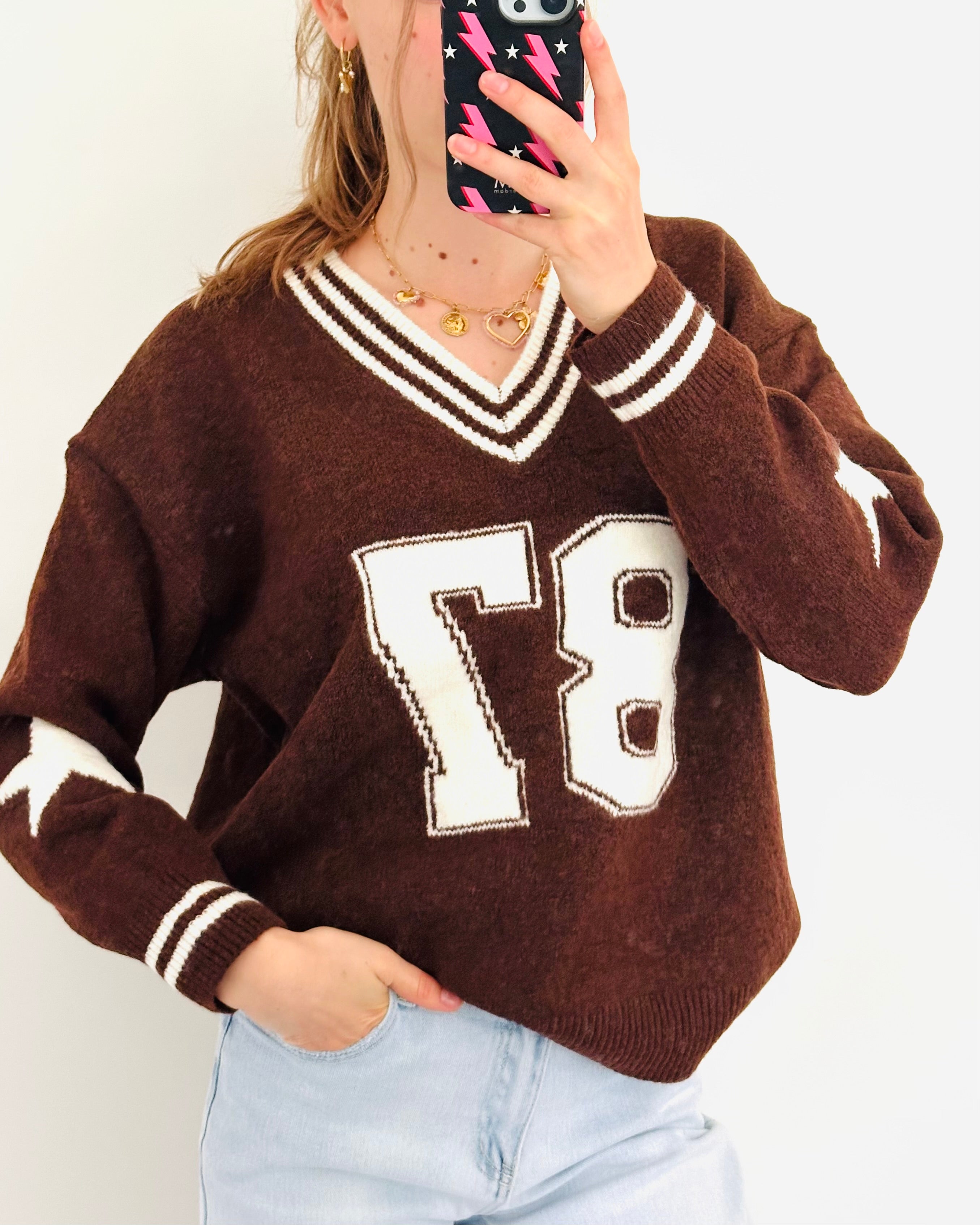 Baseball sweater brown