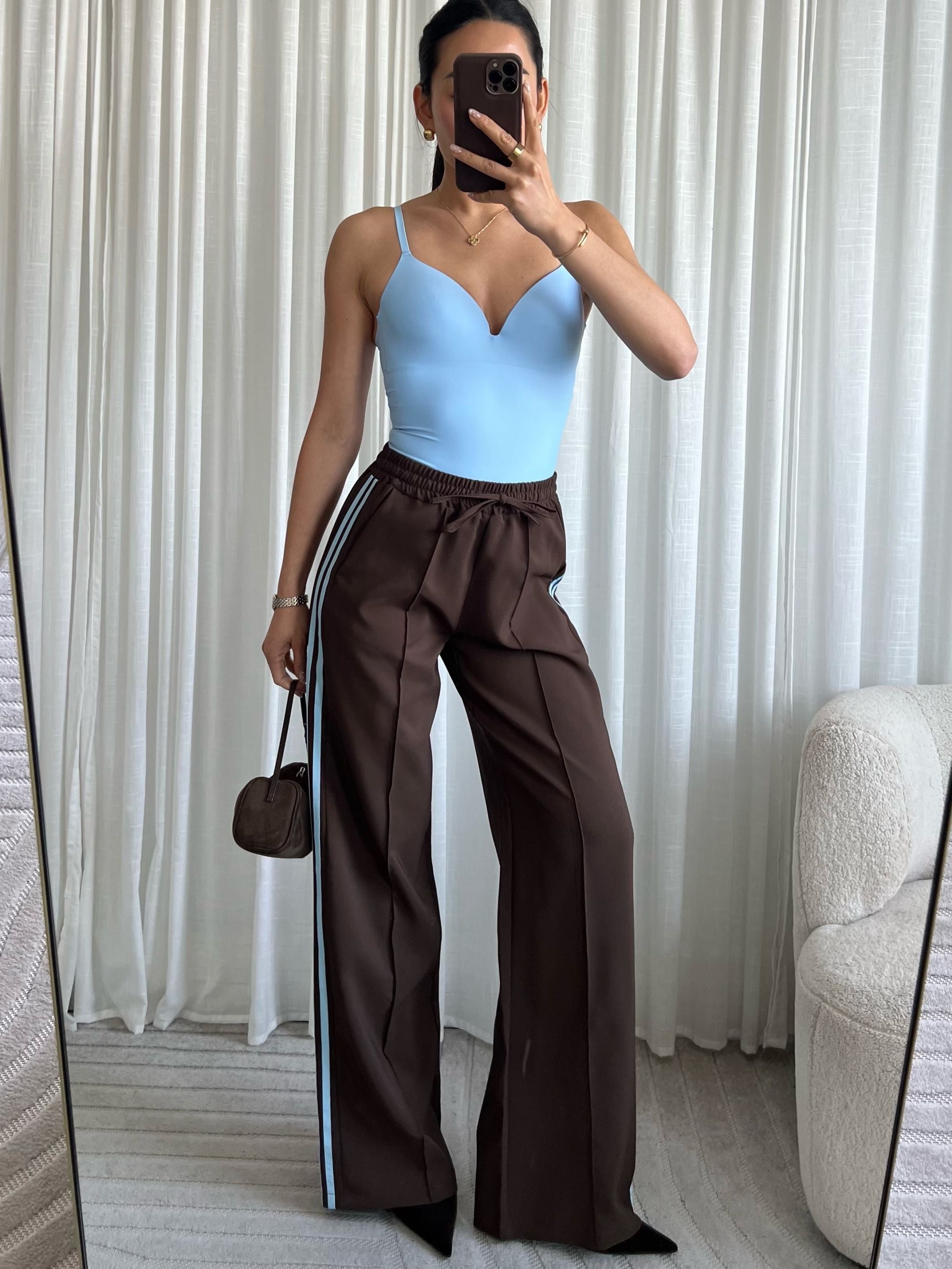 Limited striped pants brown blue