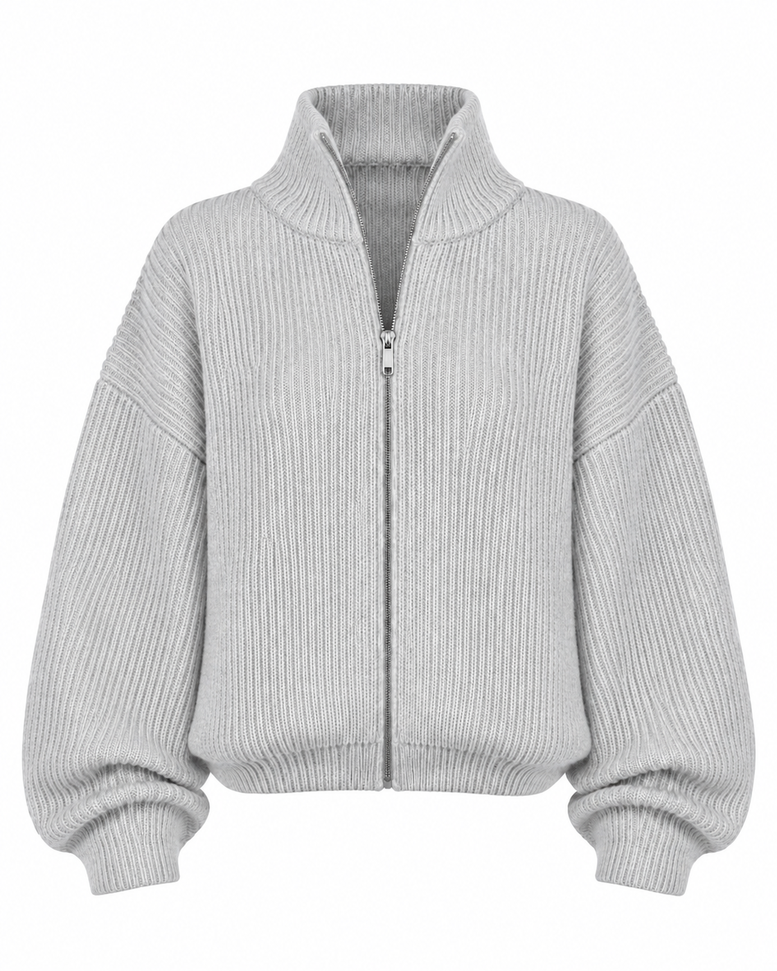 Essential Zip Knit grijs