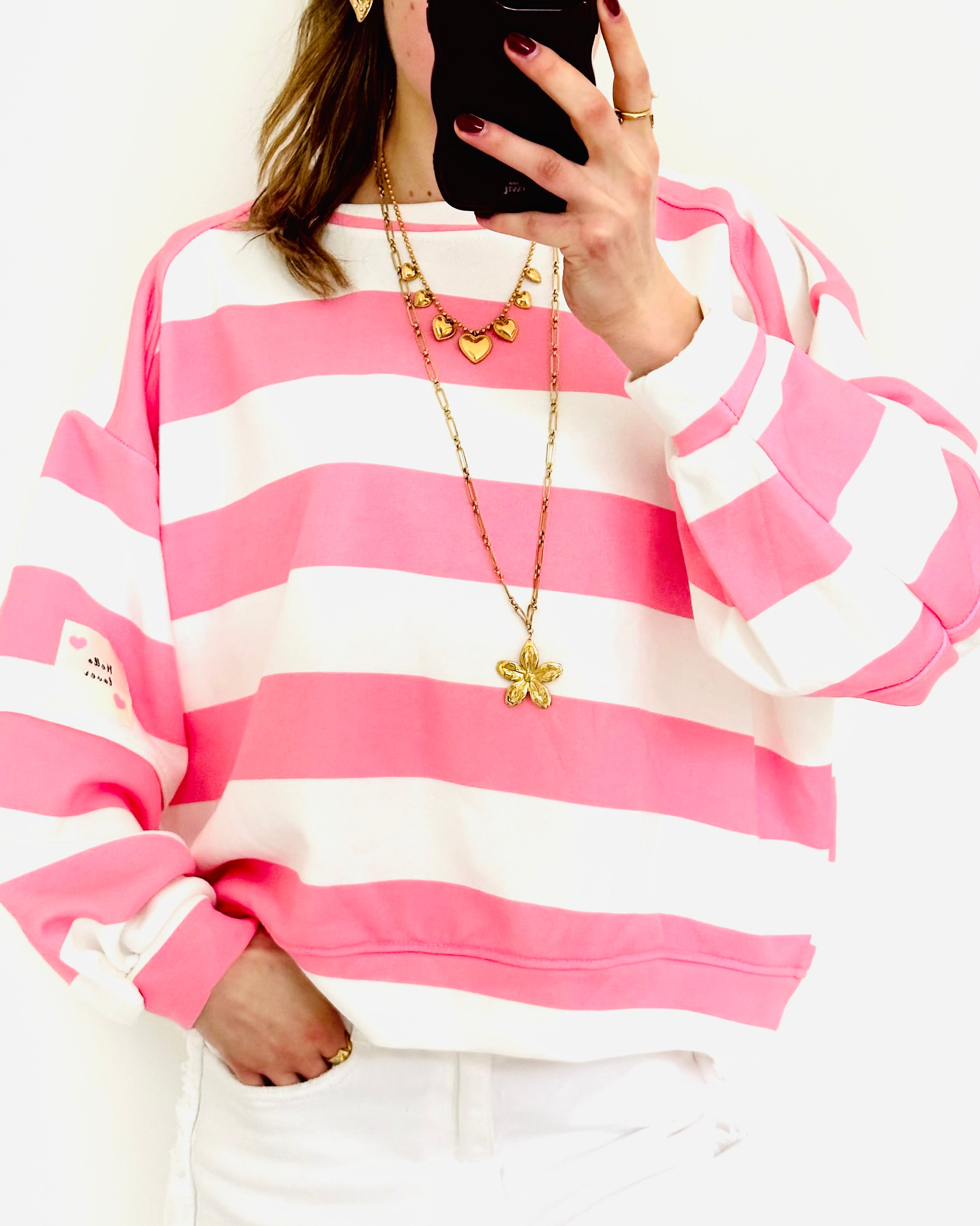 Hello loves sweater pink white