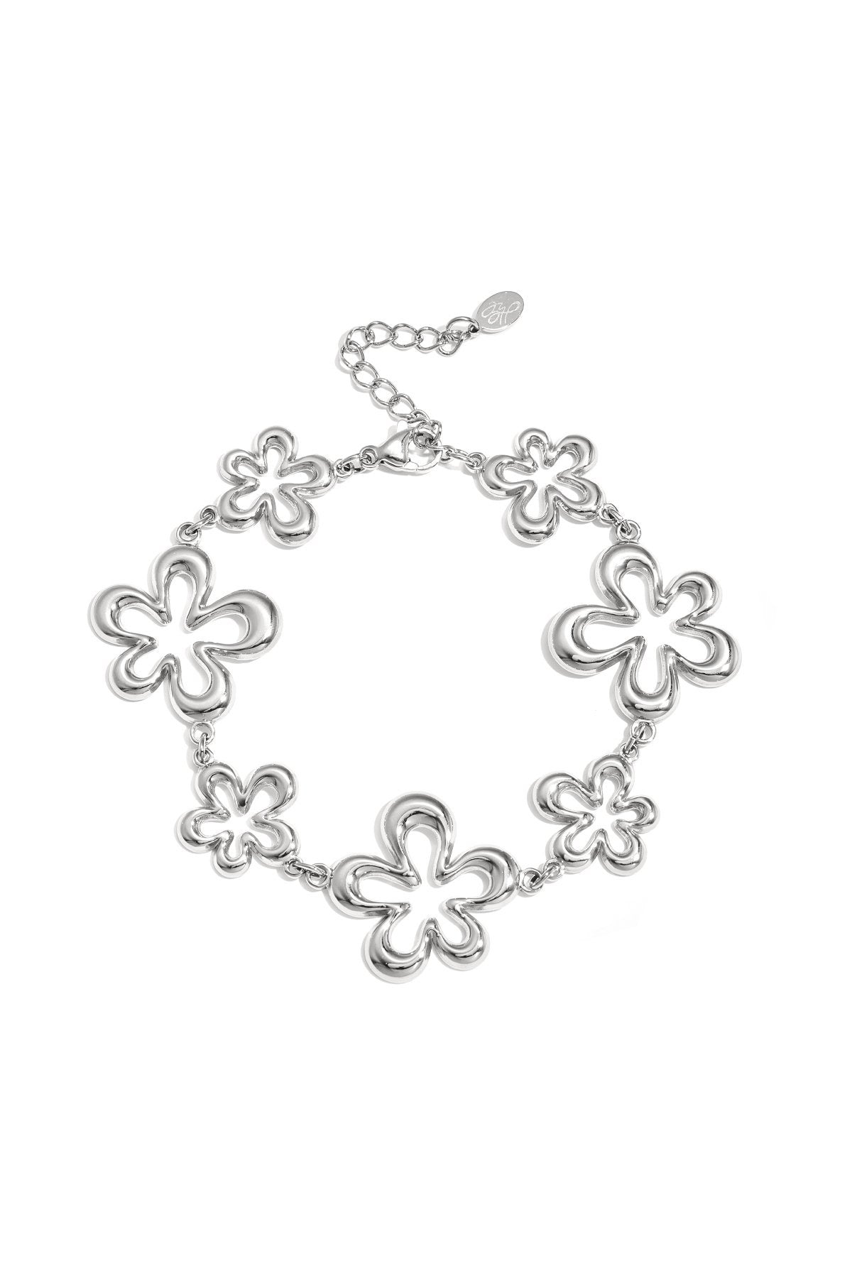 Bloemen armband chique zilver