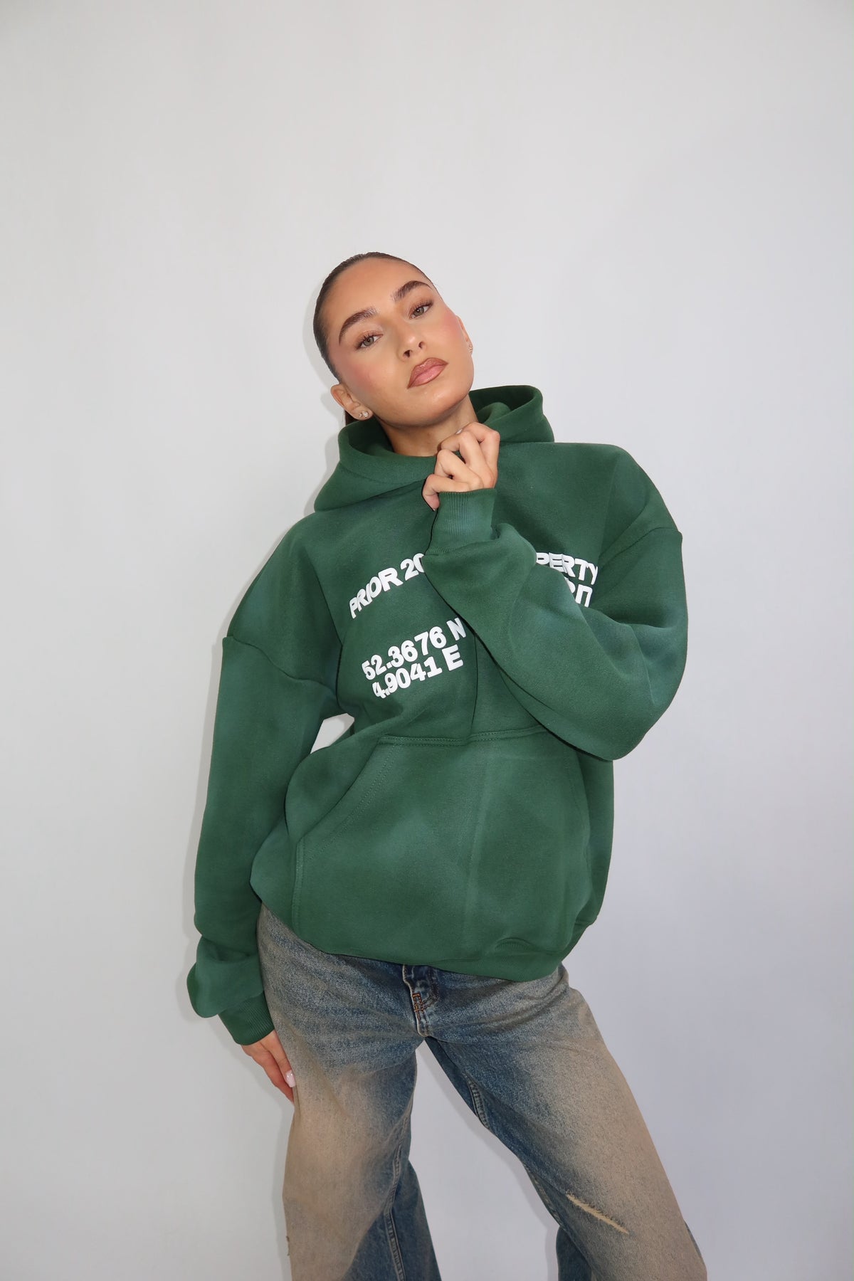 Priority hoodie ~ cloud green
