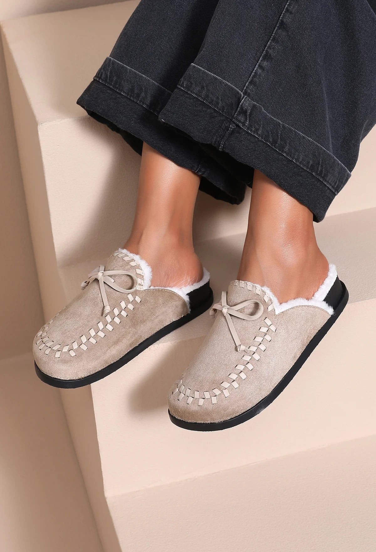 Teddy loafers Cream