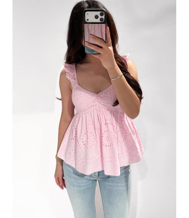 Sunny top lace roze