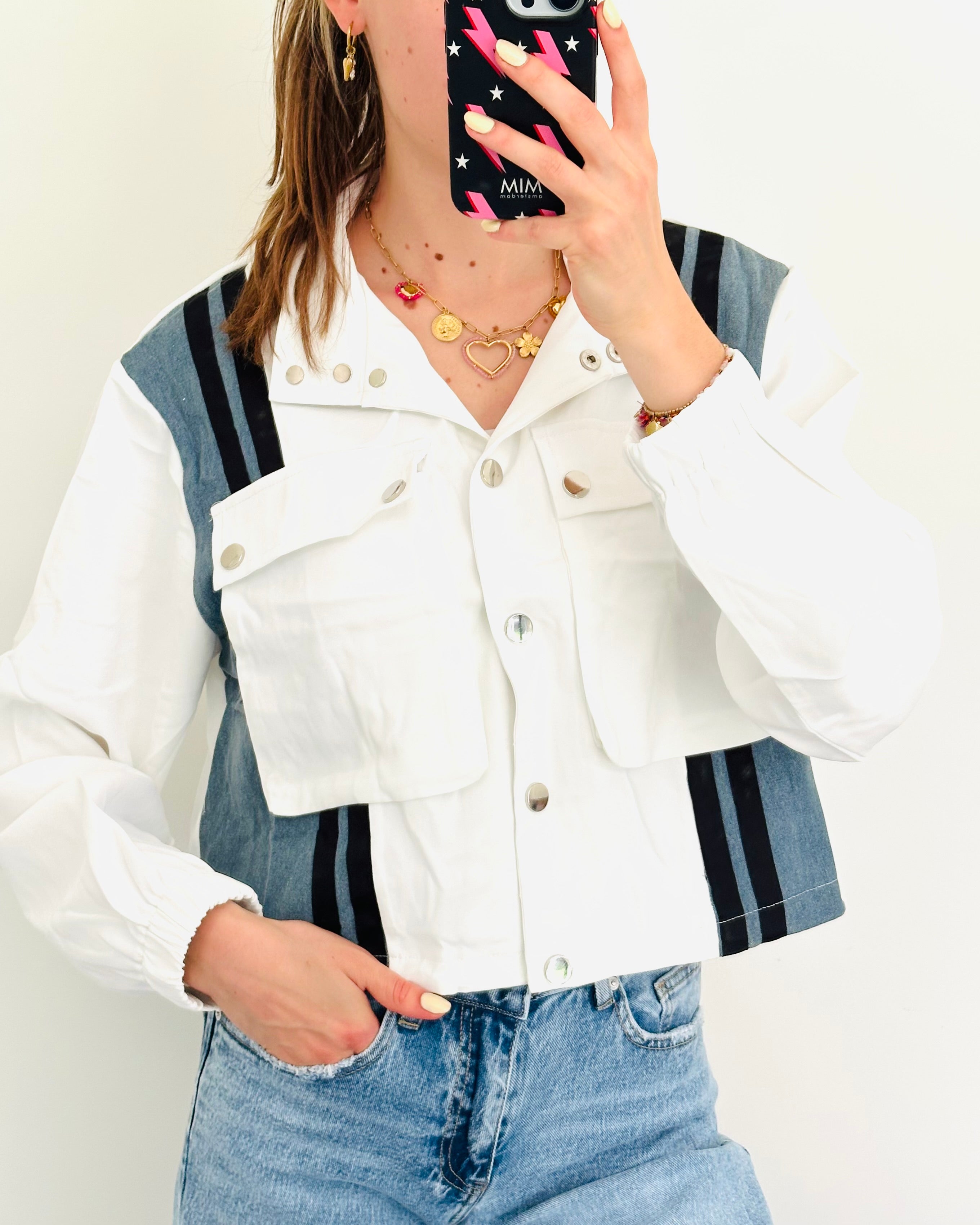 Gaya denim jacket white