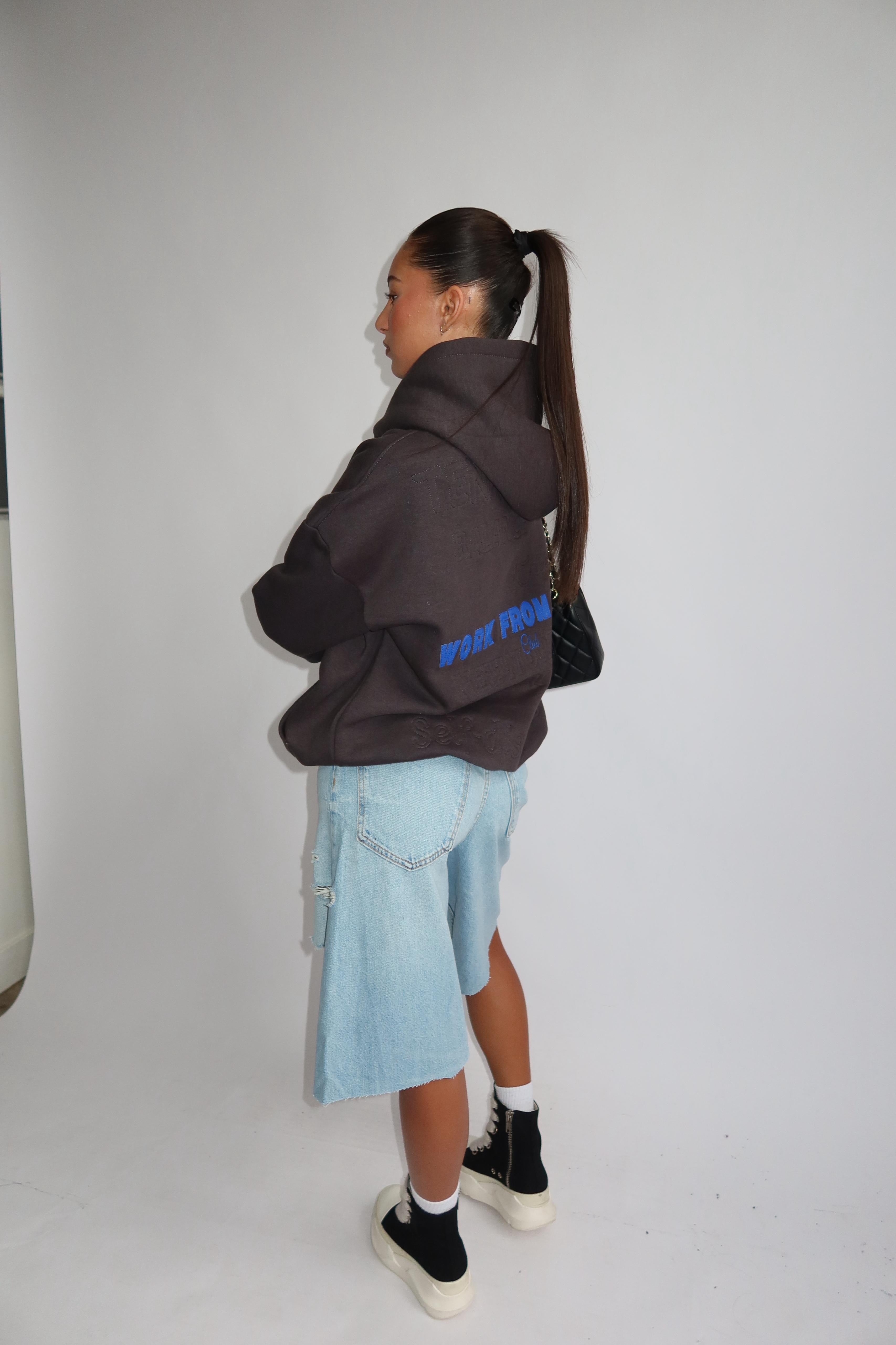 Work form home hoodie warm gray