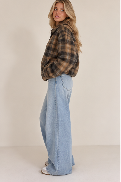 Hazel Check Jacket Camel