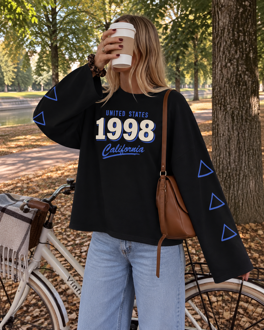 California 1998 Longsleeve zwart blauw