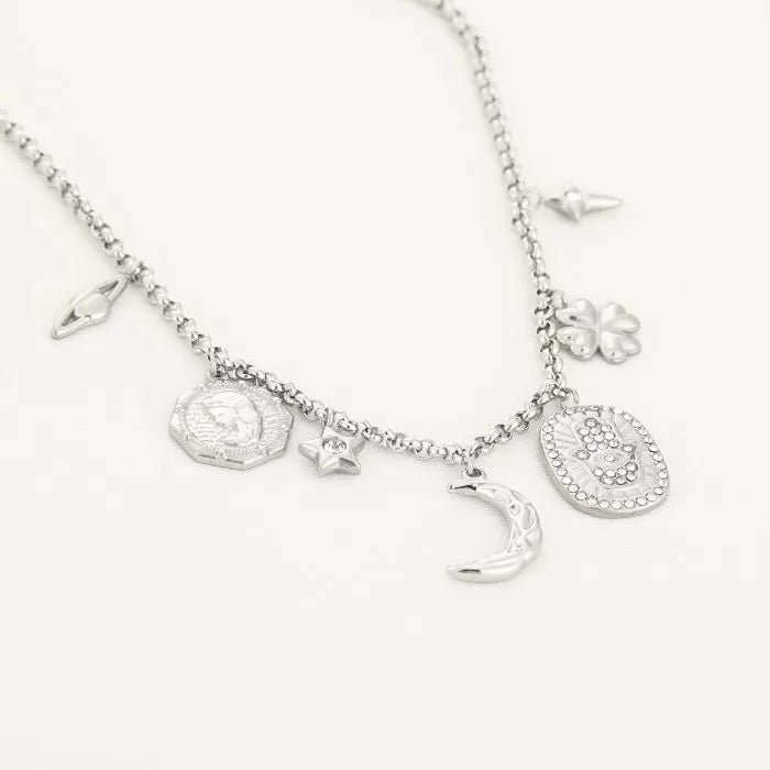 Shine bright bedel ketting zilver