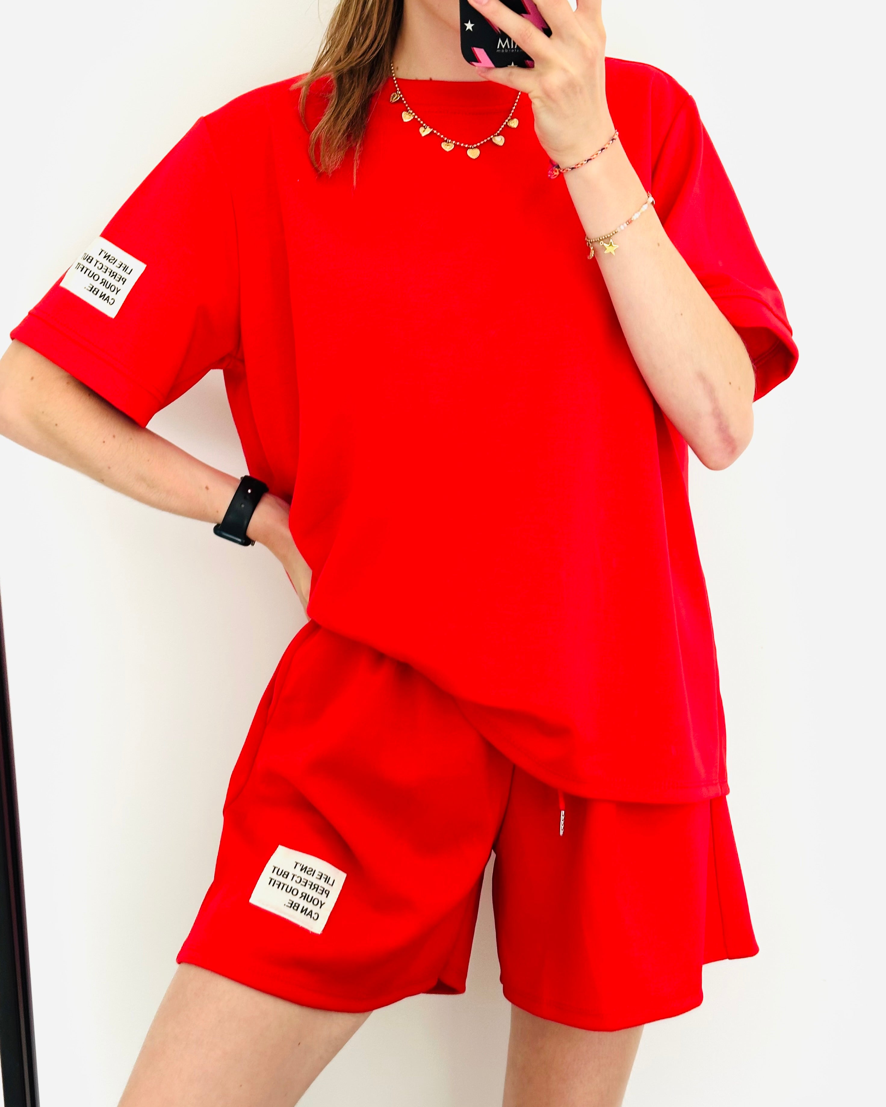 Oversized amy set rood