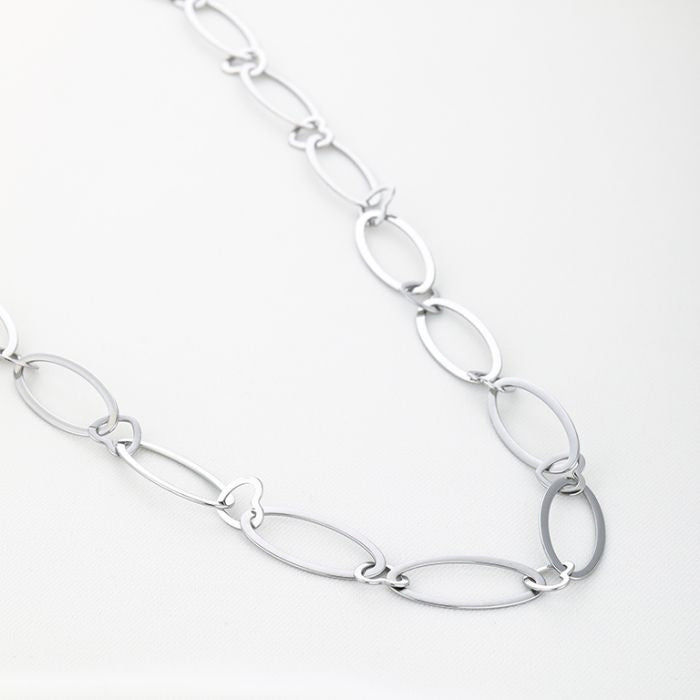 Lange schakel ketting zilver