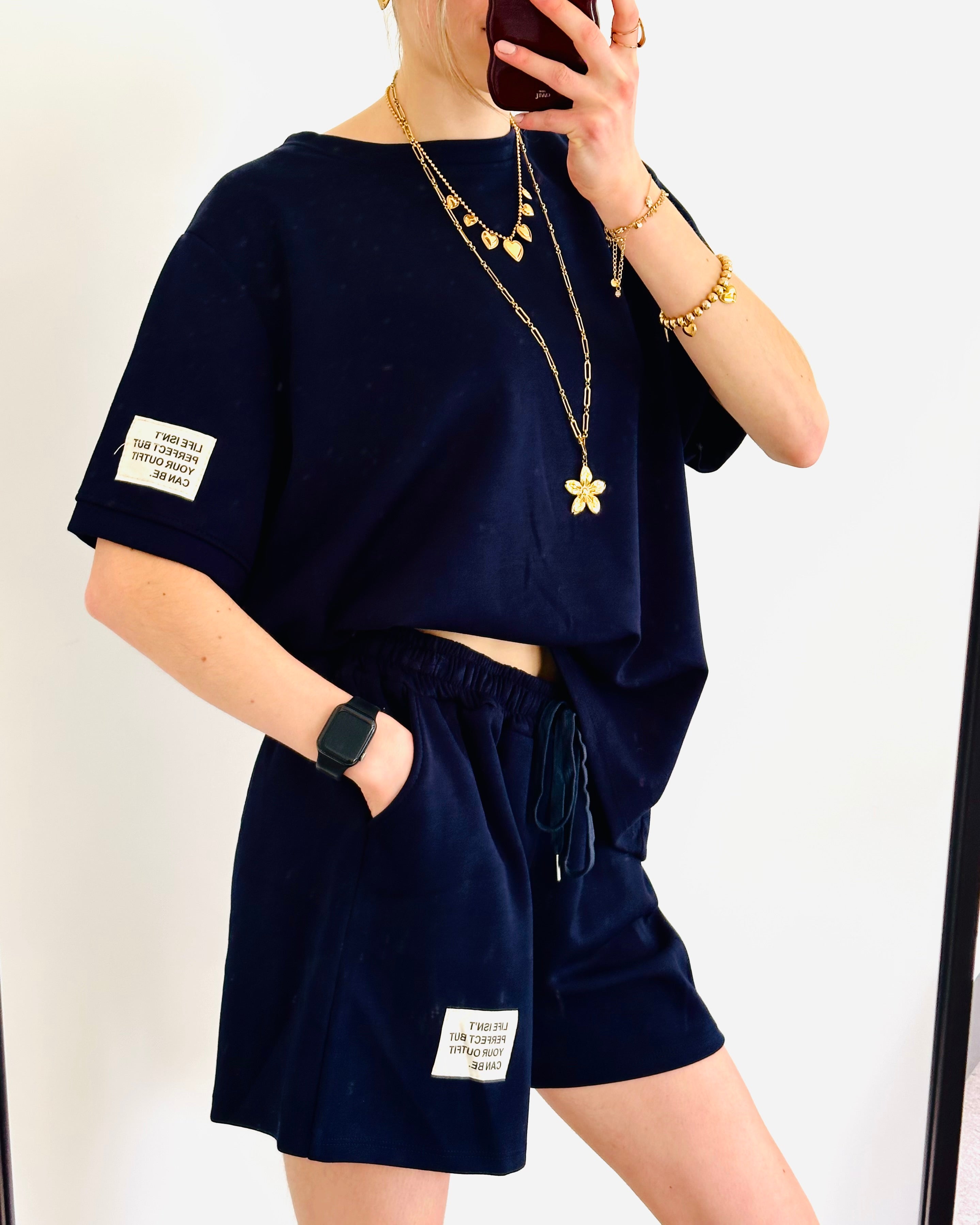 Oversized amy set short navy