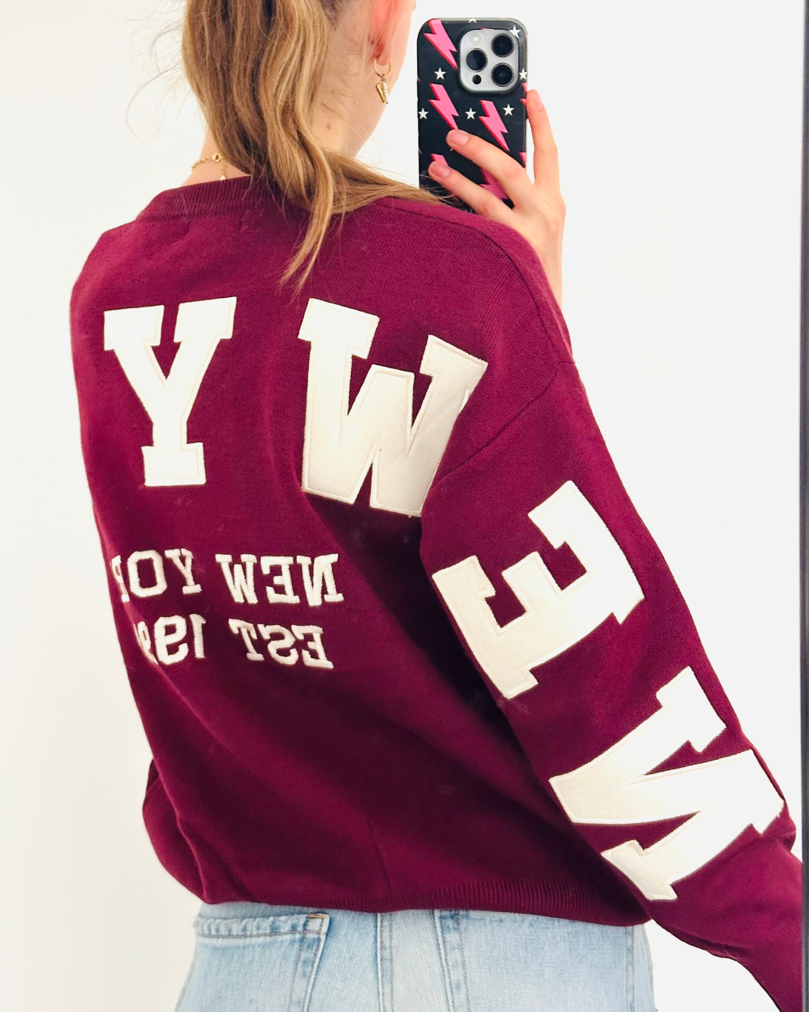 New York trui bordeaux