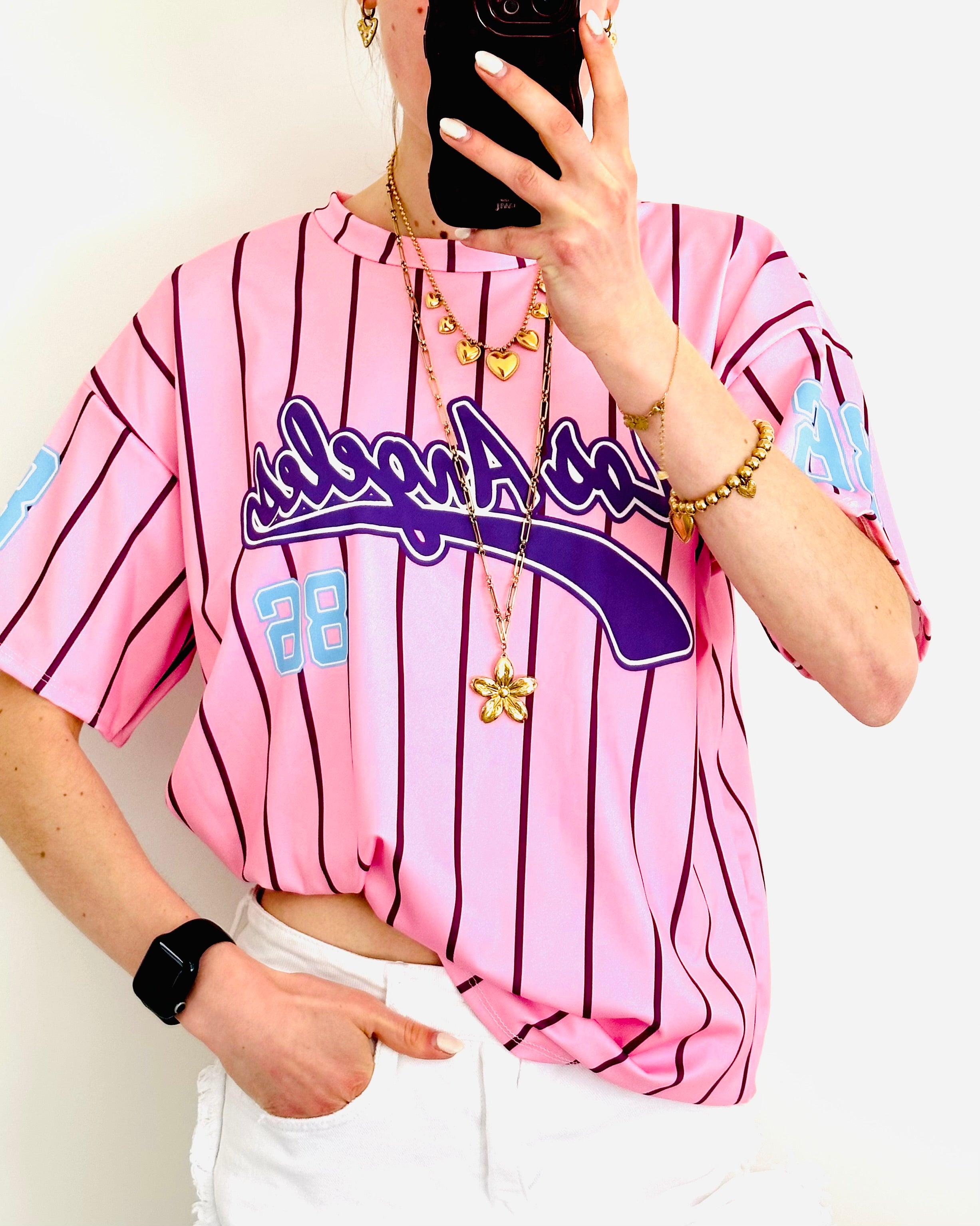 Faya Baseball shirt pink purple