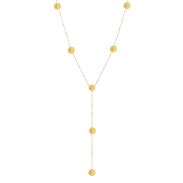 Y ketting met coins goud