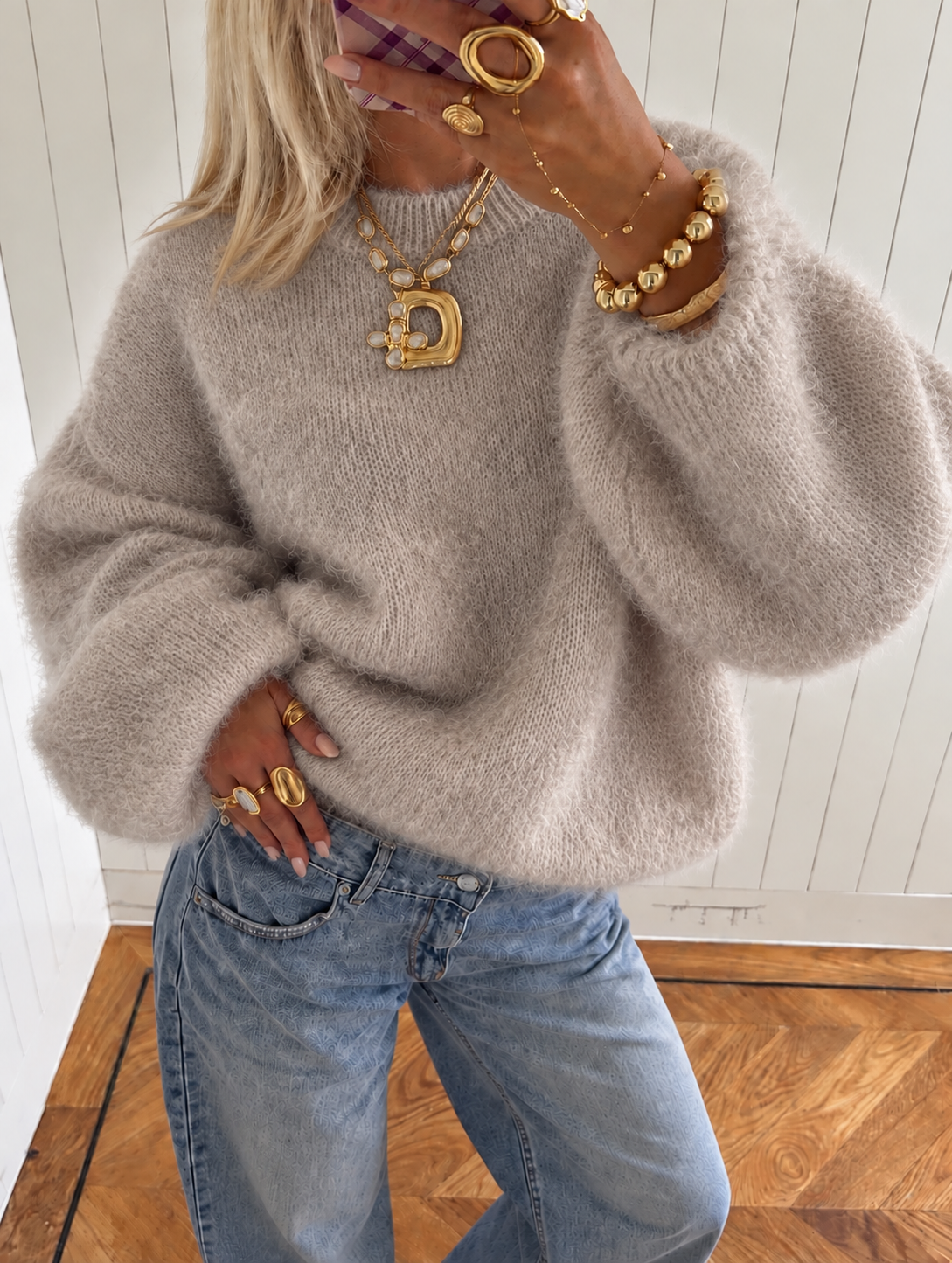 Molly Fluffy trui – Oatmeal