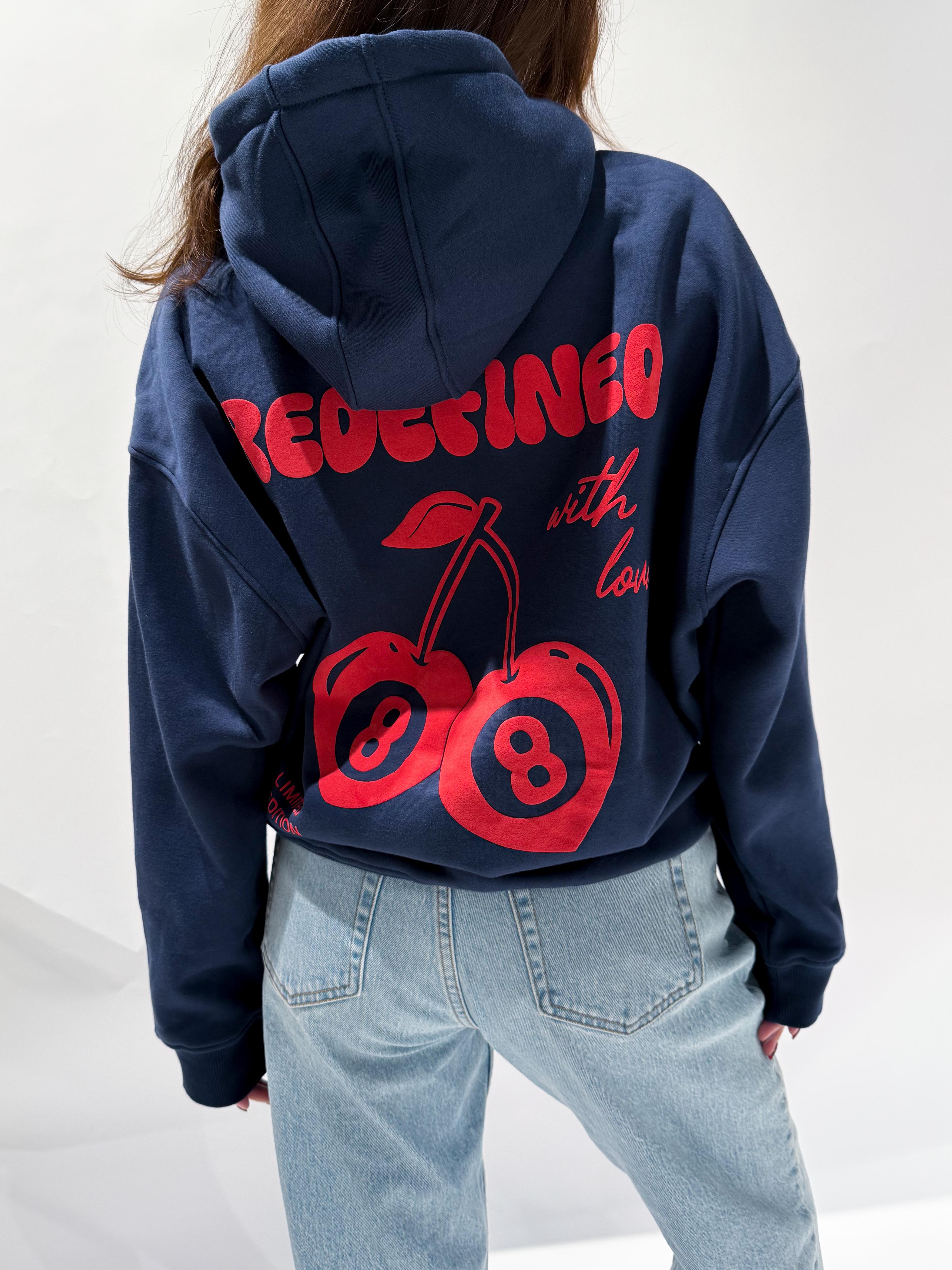 Cherry hoodie navy