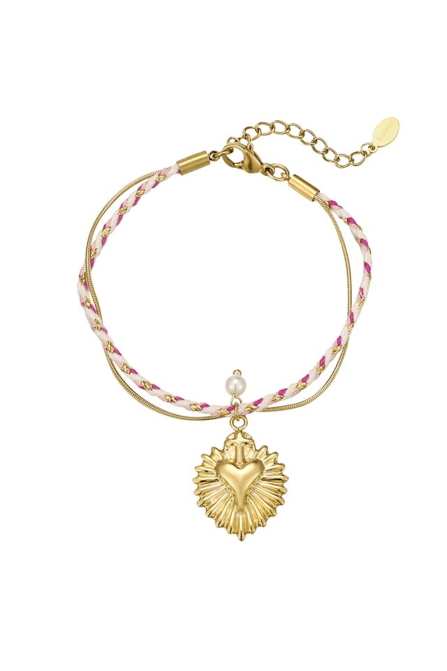 Love laced armband roze goud