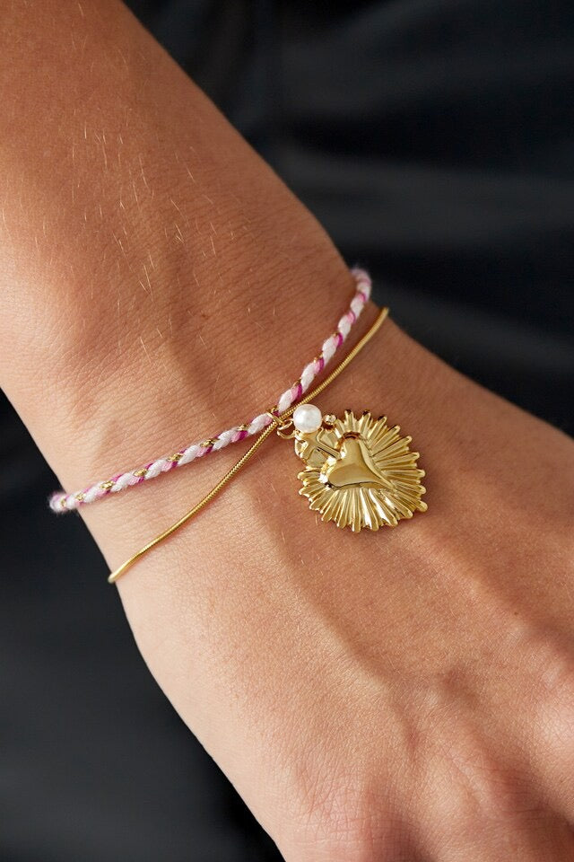 Love laced armband roze goud