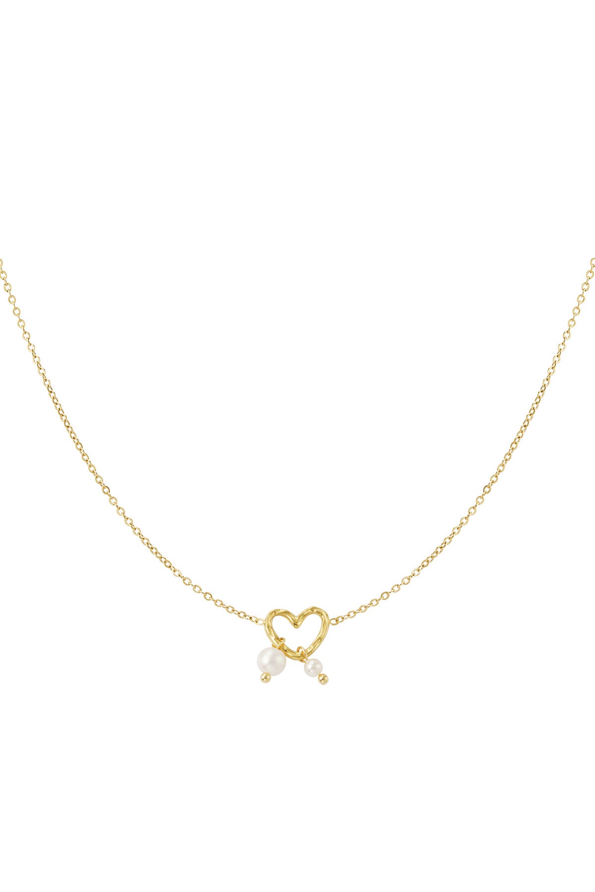 Pearl love ketting goud