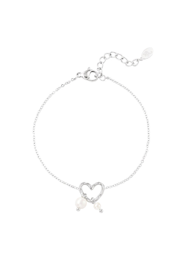 Pearl love armband zilver