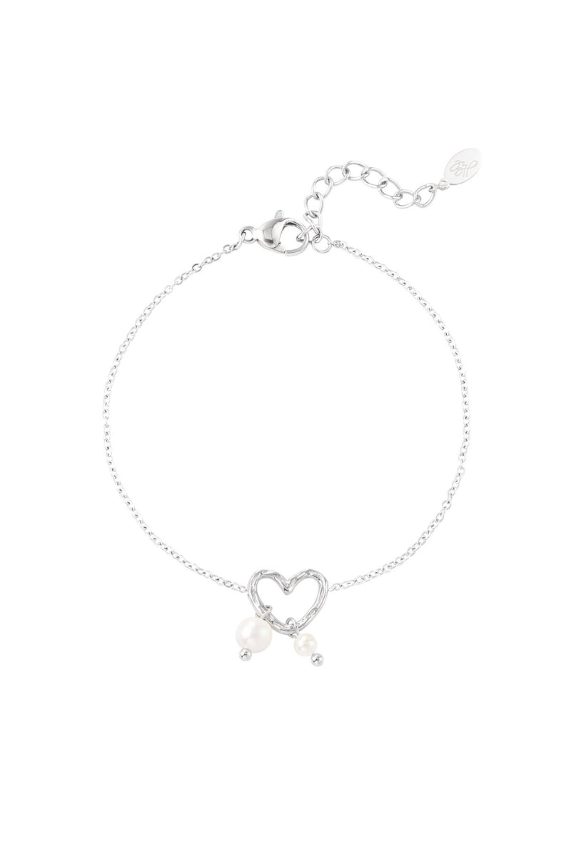 Pearl love armband zilver