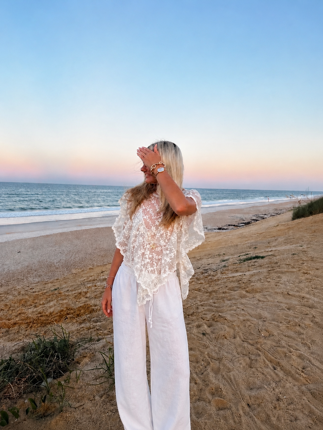 Limited lace bow top
