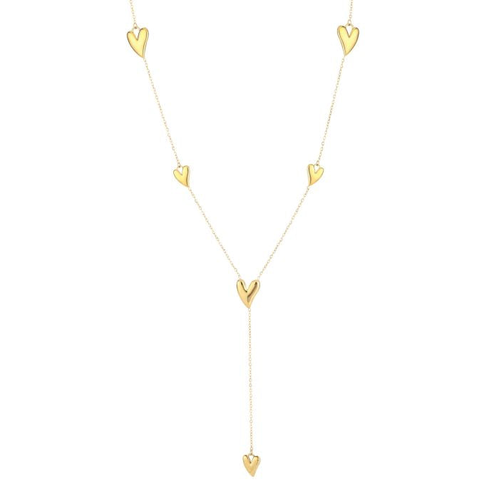 Falling heart ketting goud