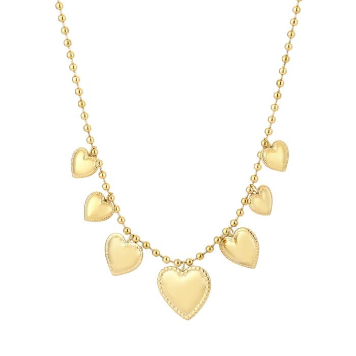 La vie ketting hearts goud