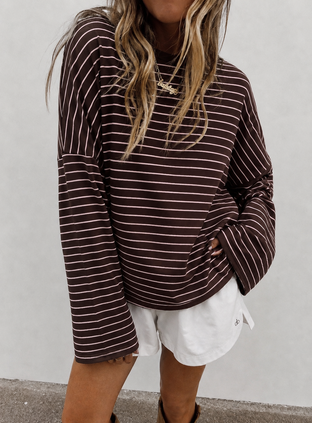 Striped longsleeve brown pink