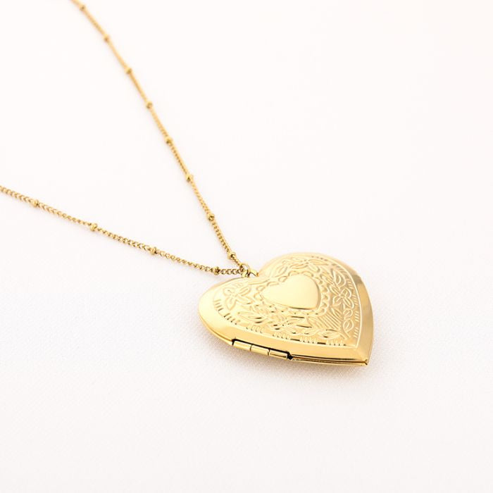 Statement heart ketting goud lang