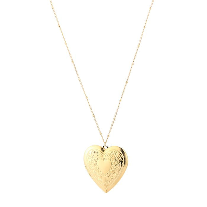 Statement heart ketting goud lang
