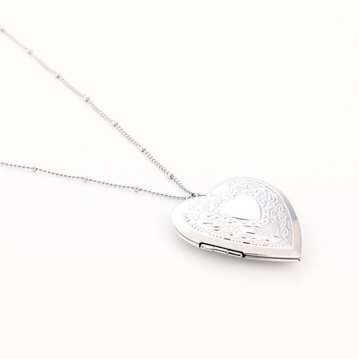 Statement heart ketting zilver lang