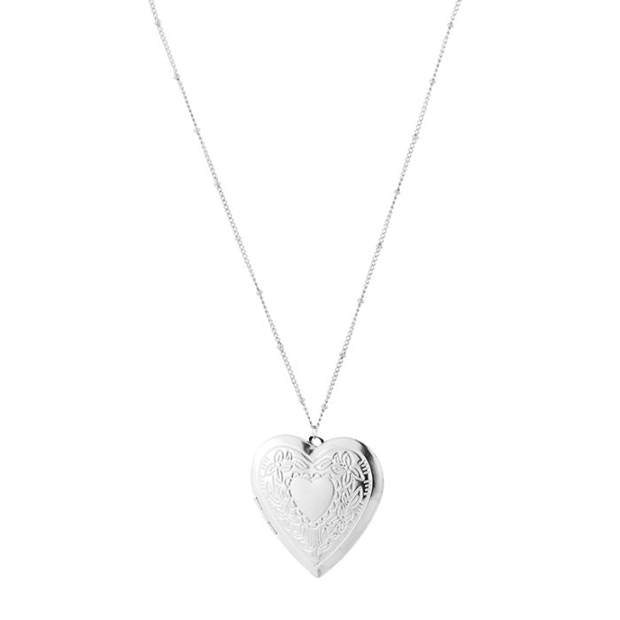 Statement heart ketting zilver lang