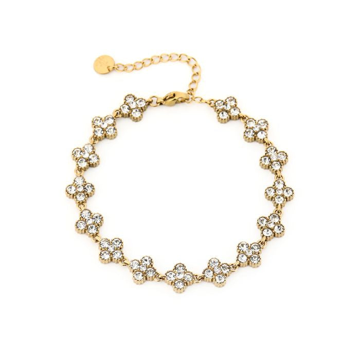 Luxe shimmer klaver armband white