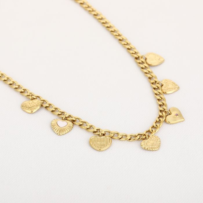 Joy heart ketting goud