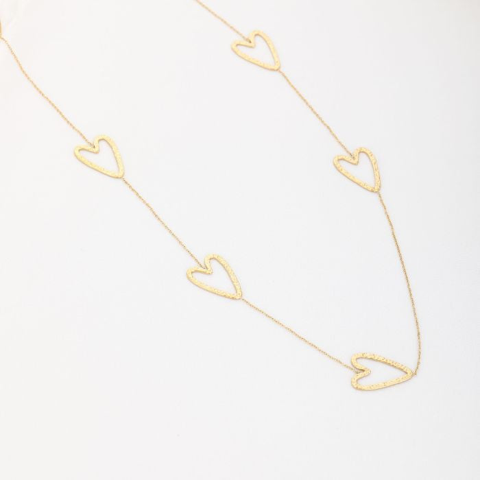 Hearts ketting goud lang