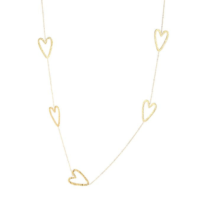 Hearts ketting goud lang