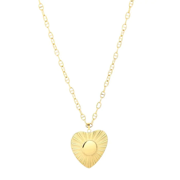 Lange ketting groot hart goud