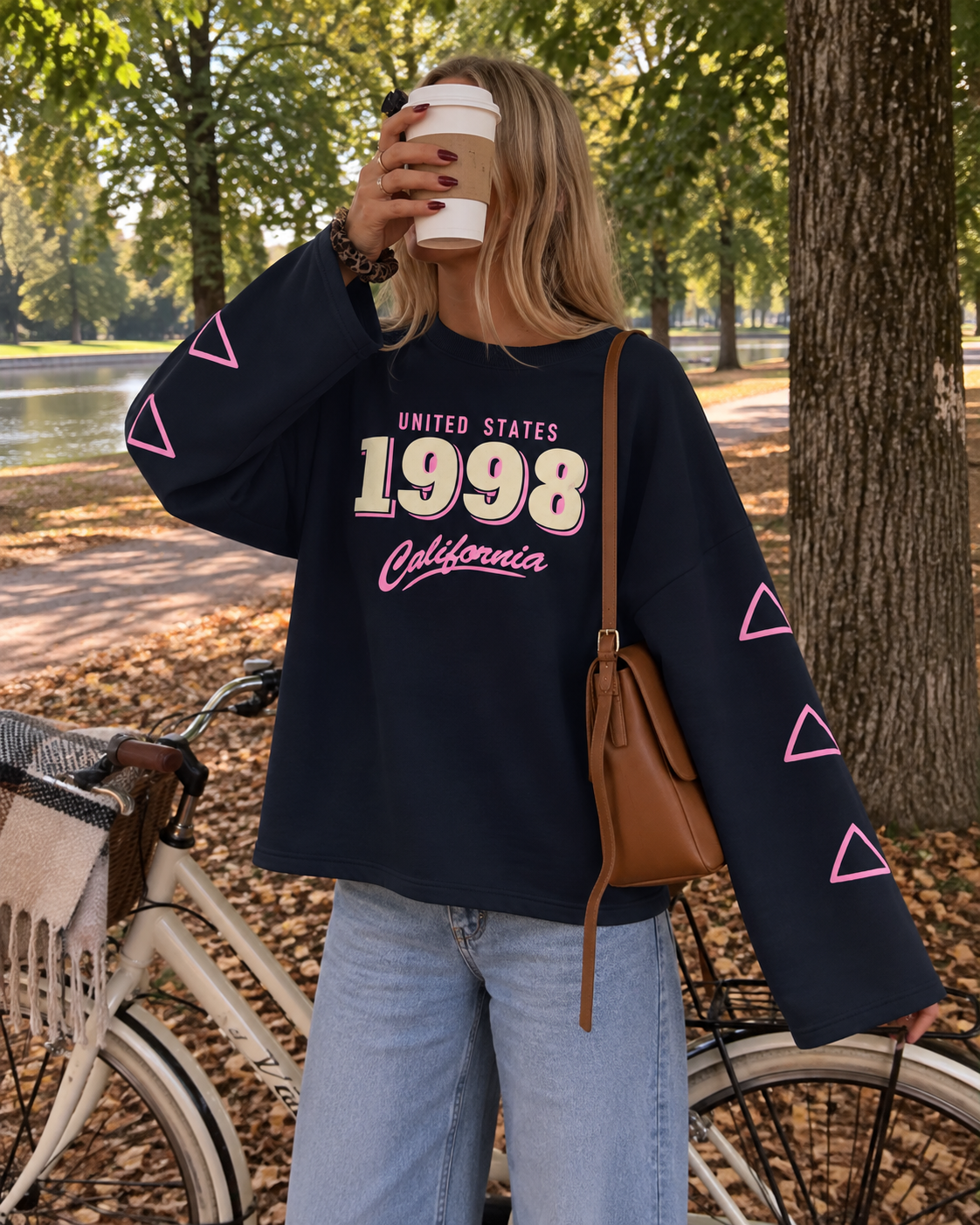 California 1998 Longsleeve navy pink