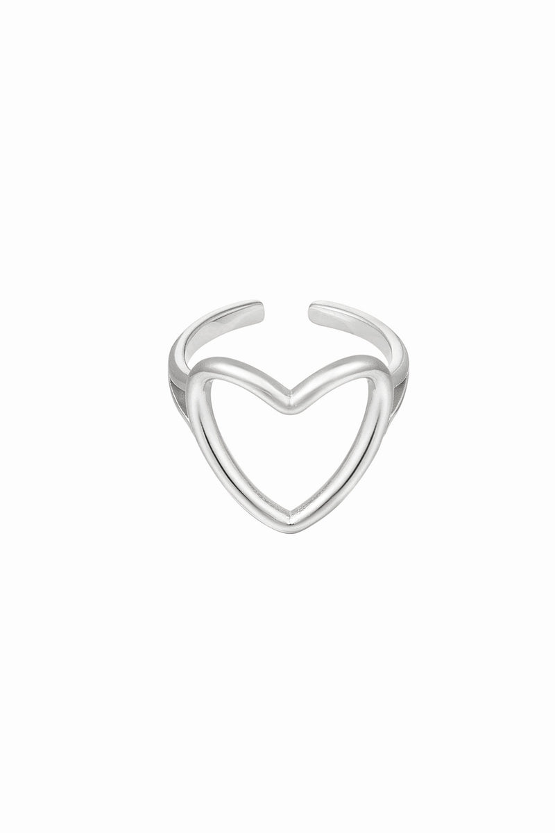 Big heart ring zilver
