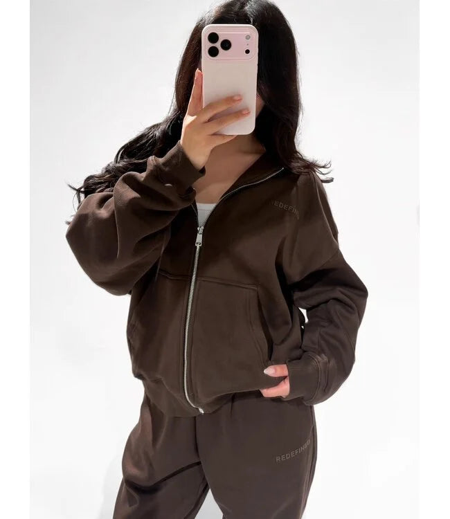 Redefined zip hoodie brown